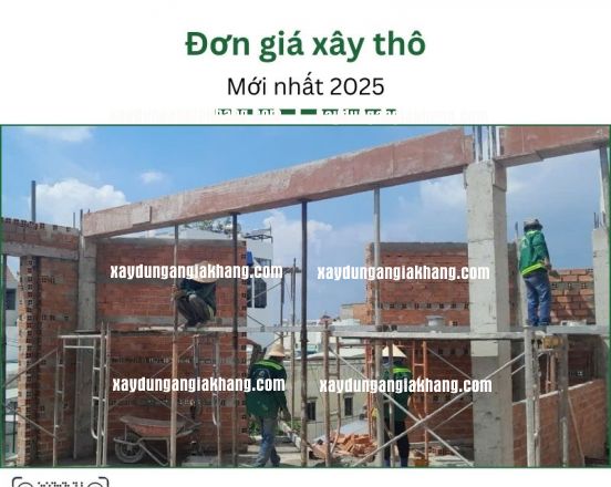 Đơn Giá Xây Thô 2025