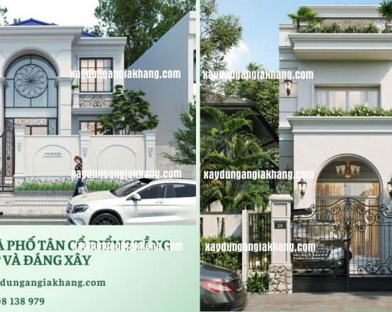 Nhà phố tân cổ điển 2 tầng đẹp và đáng xây trong 2025