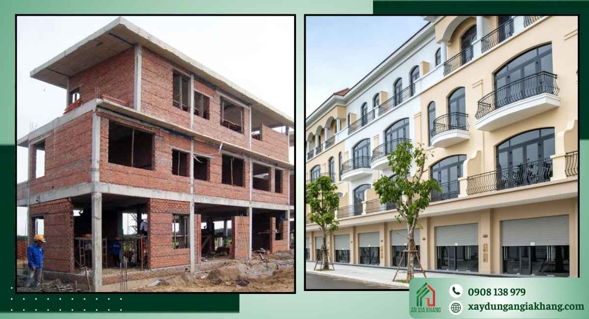 So sánh xây thô và xây dựng trọn gói