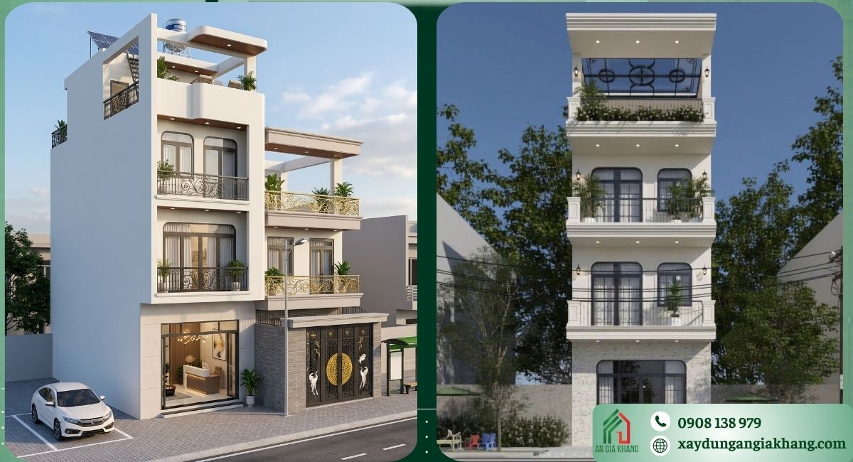 Quá trình thiết kế, xây dựng hoàn thiện nhà phố tân cổ điển