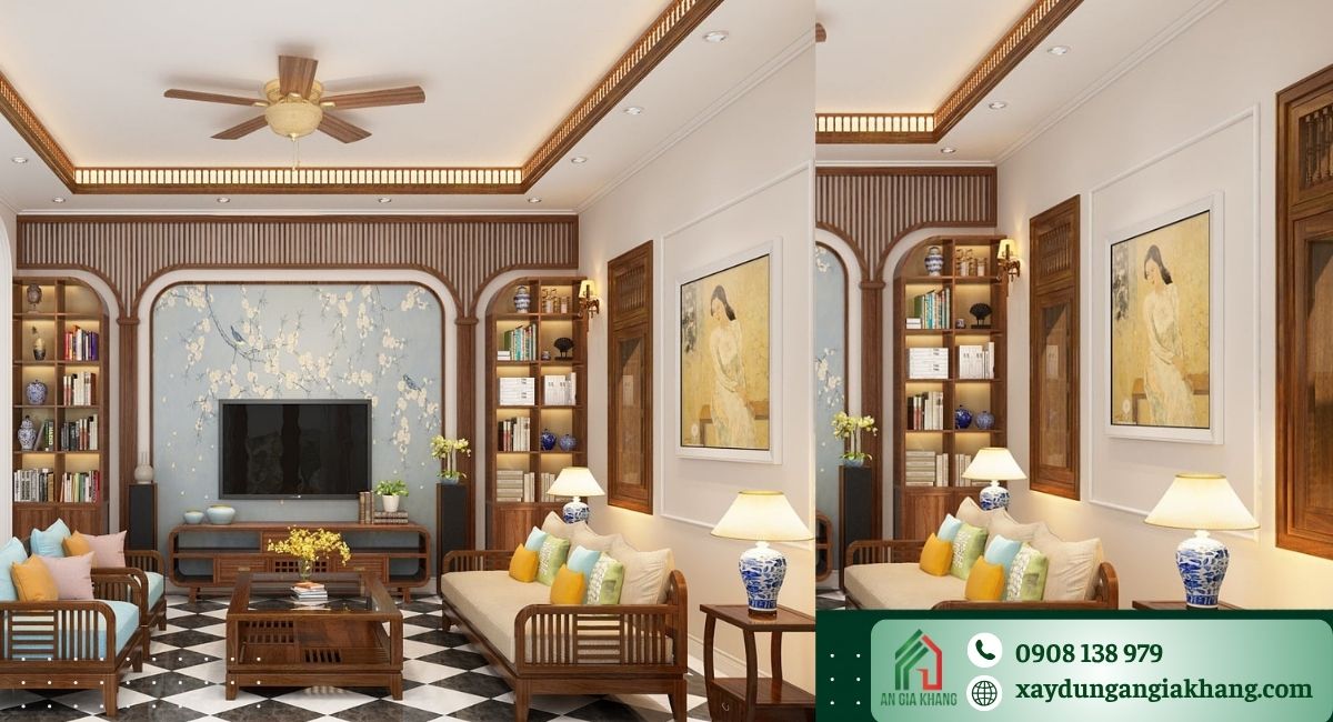 Mẫu nội thất nhà phố thiết kế kiểu Trung Quốc