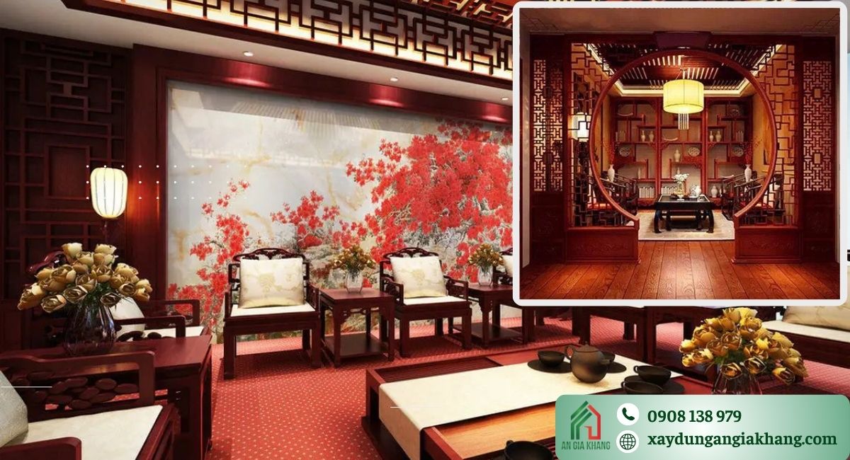 Mẫu nội thất nhà phố thiết kế kiểu Trung Quốc