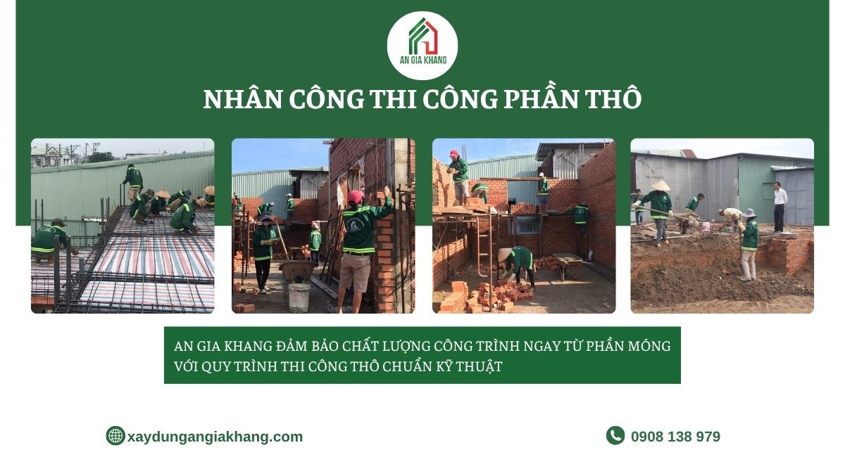 Nhân công thi công thực tế