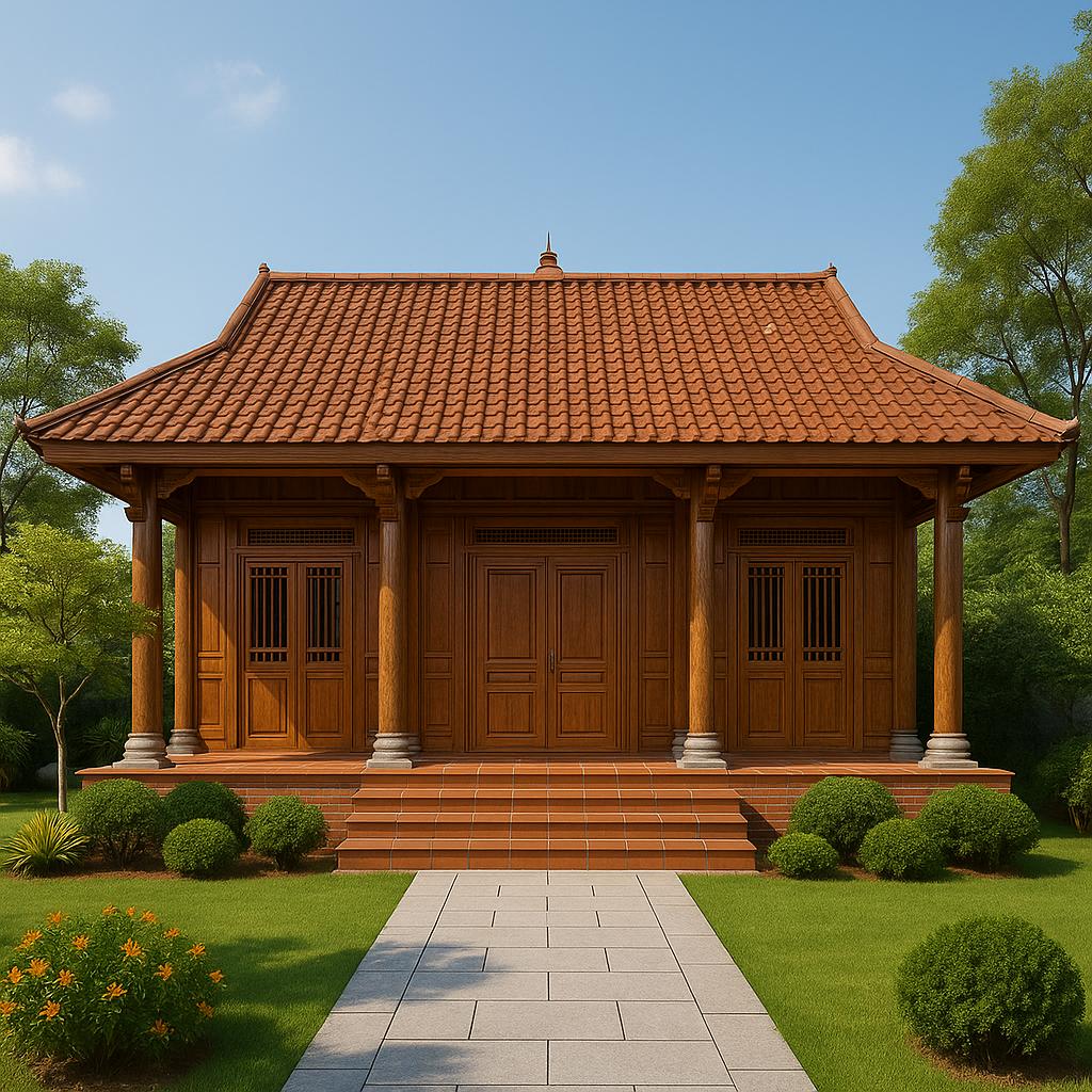 Mẫu nhà gỗ 3 gian