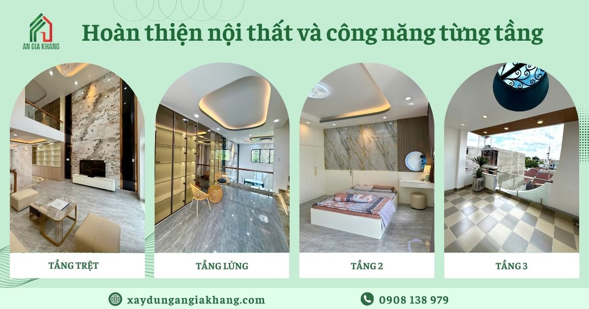 Hoàn thiện nội thất và công năng từng tầng