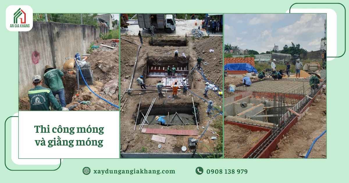 Thi công móng và giằng móng