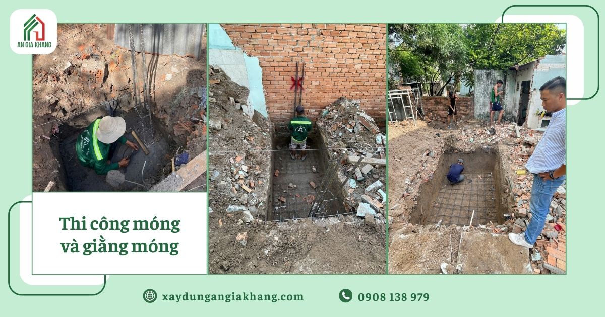 Thi công móng và giằng móng