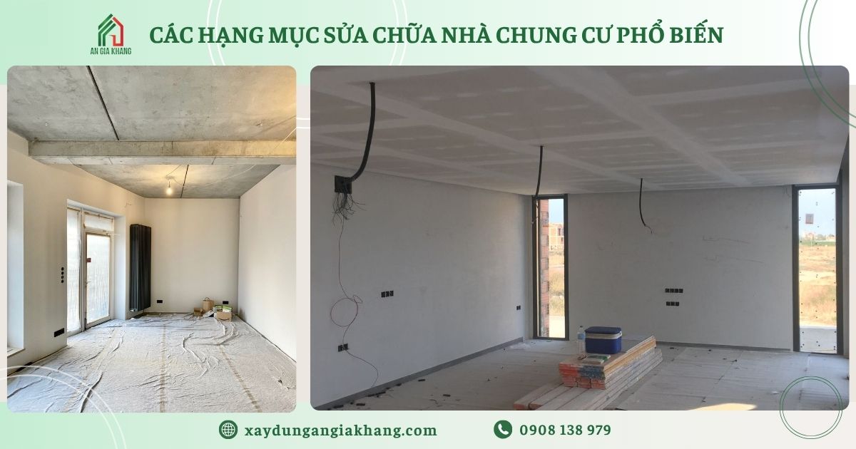Các hạng mục sửa chữa nhà chung cư phổ biến