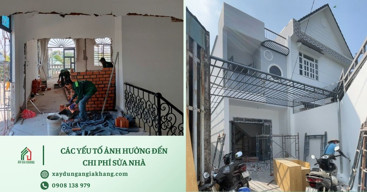 Các yếu tố ảnh hưởng đến việc xác định chi phí sửa nhà