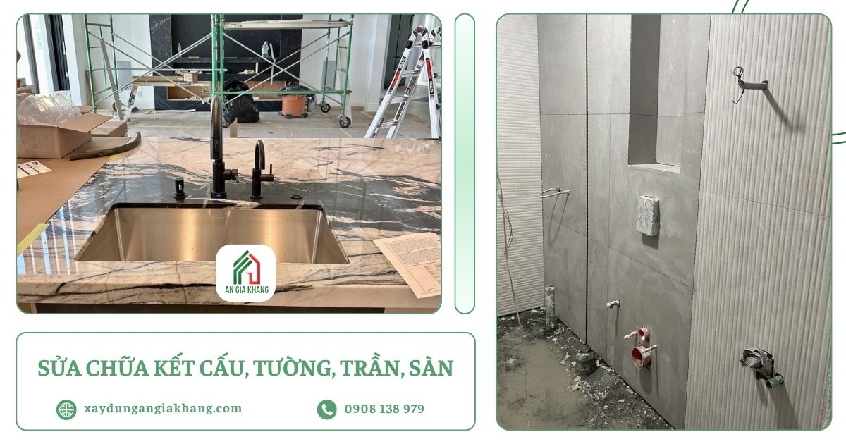 Sửa chữa kết cấu, tường, trần, sàn