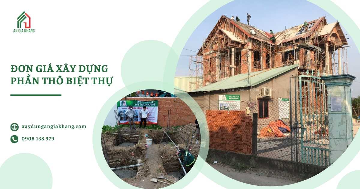 Đơn giá xây dựng phần thô biệt thự