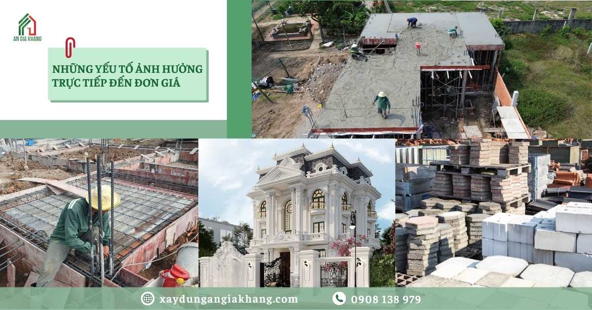 Những yếu tố nào ảnh hưởng trực tiếp đến đơn giá phần thô biệt thự?