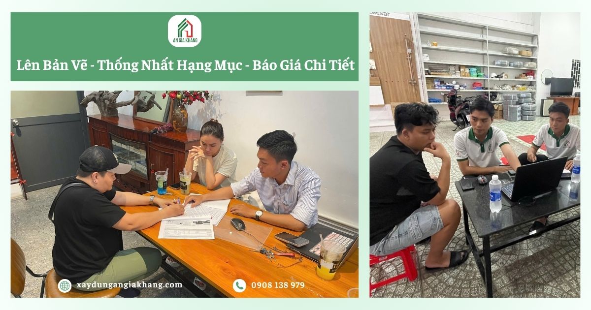Lên bản vẽ cải tạo, thống nhất hạng mục và báo giá chi tiết