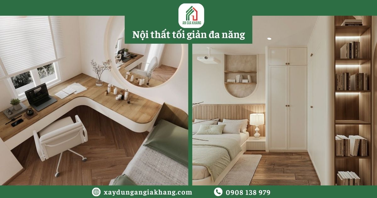 Nội thất phòng ngủ tối giản mà đa năng