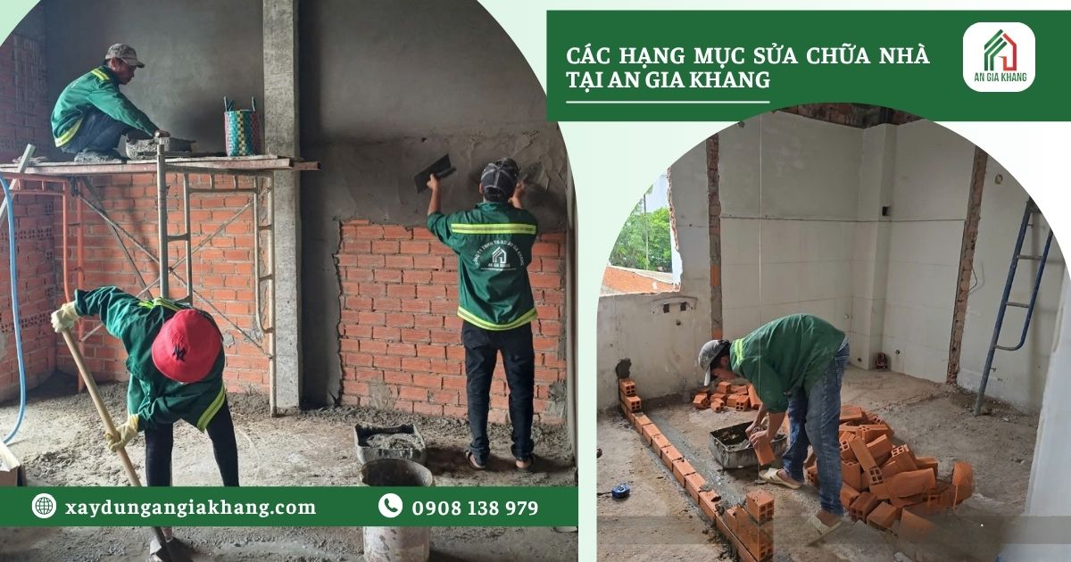 Các hạng mục sửa chữa nhà tại An Gia Khang