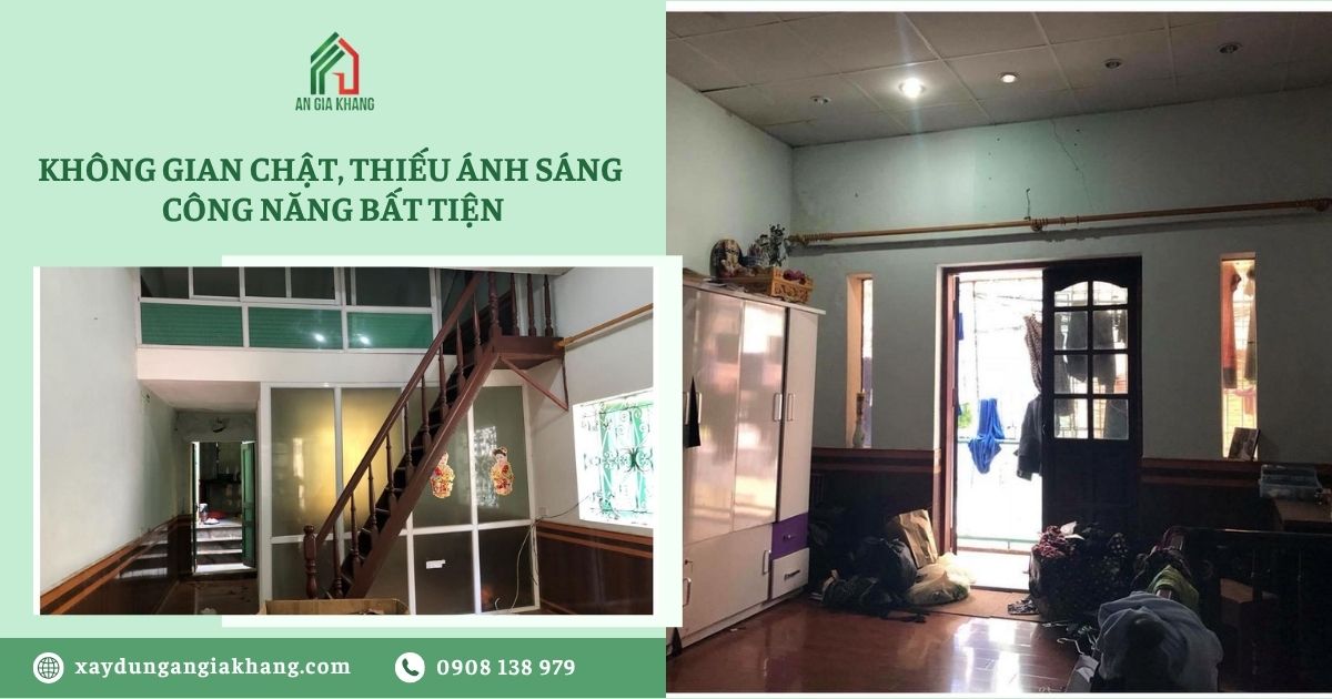 Không gian chật, thiếu ánh sáng, bố cục bất tiện