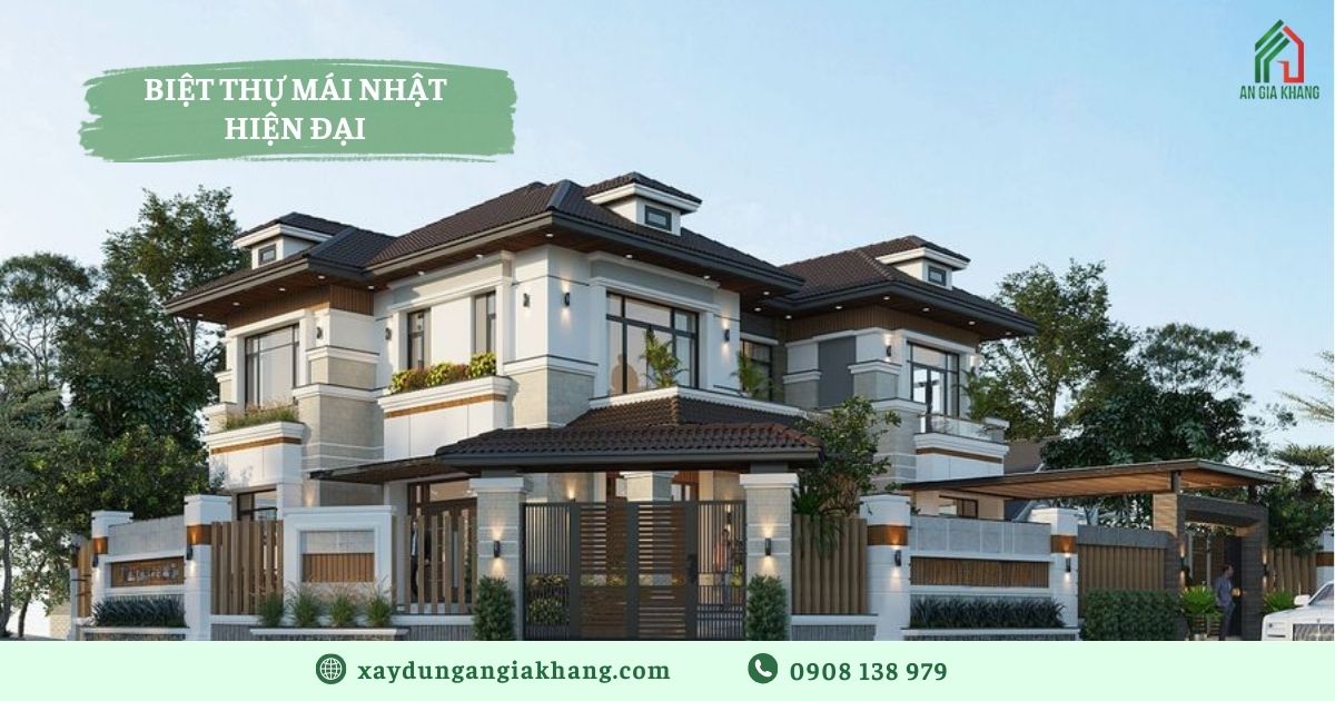 Biệt thự mái Nhật hiện đại