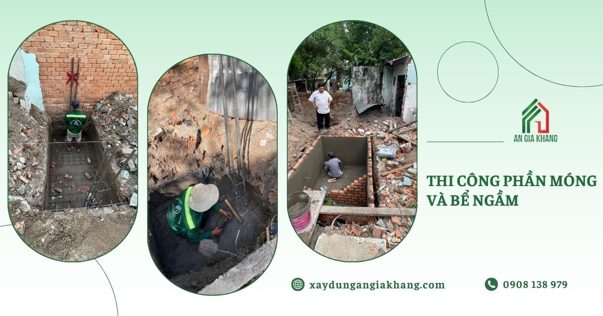 Thi công phần móng và bể ngầm
