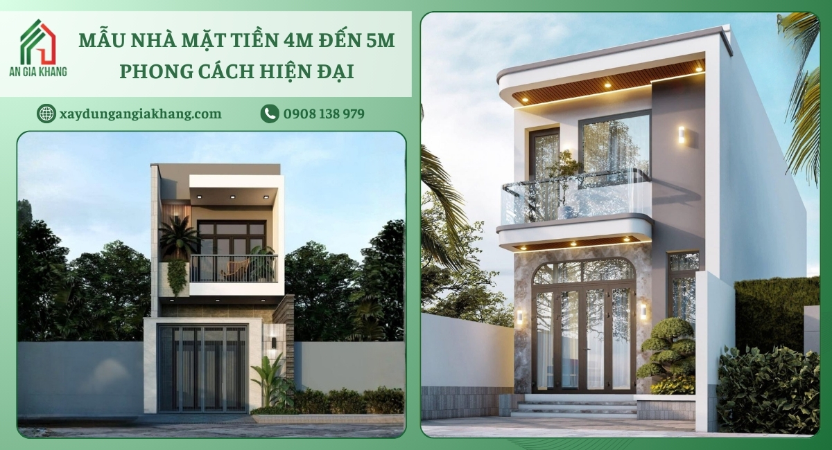 Mẫu nhà phố mặt tiền 4m – 5m