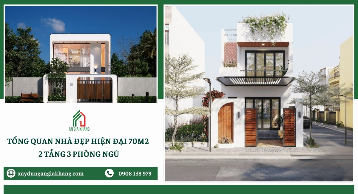 Tổng quan về nhà phố 70m2 2 tầng 3 phòng ngủ