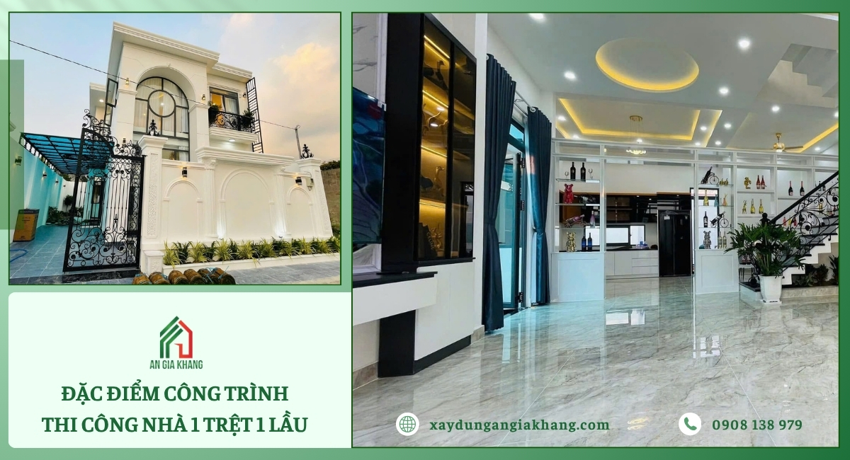 Đặc điểm của công trình nhà trọn gói 1 trệt 1 lầu tại Hóc Môn