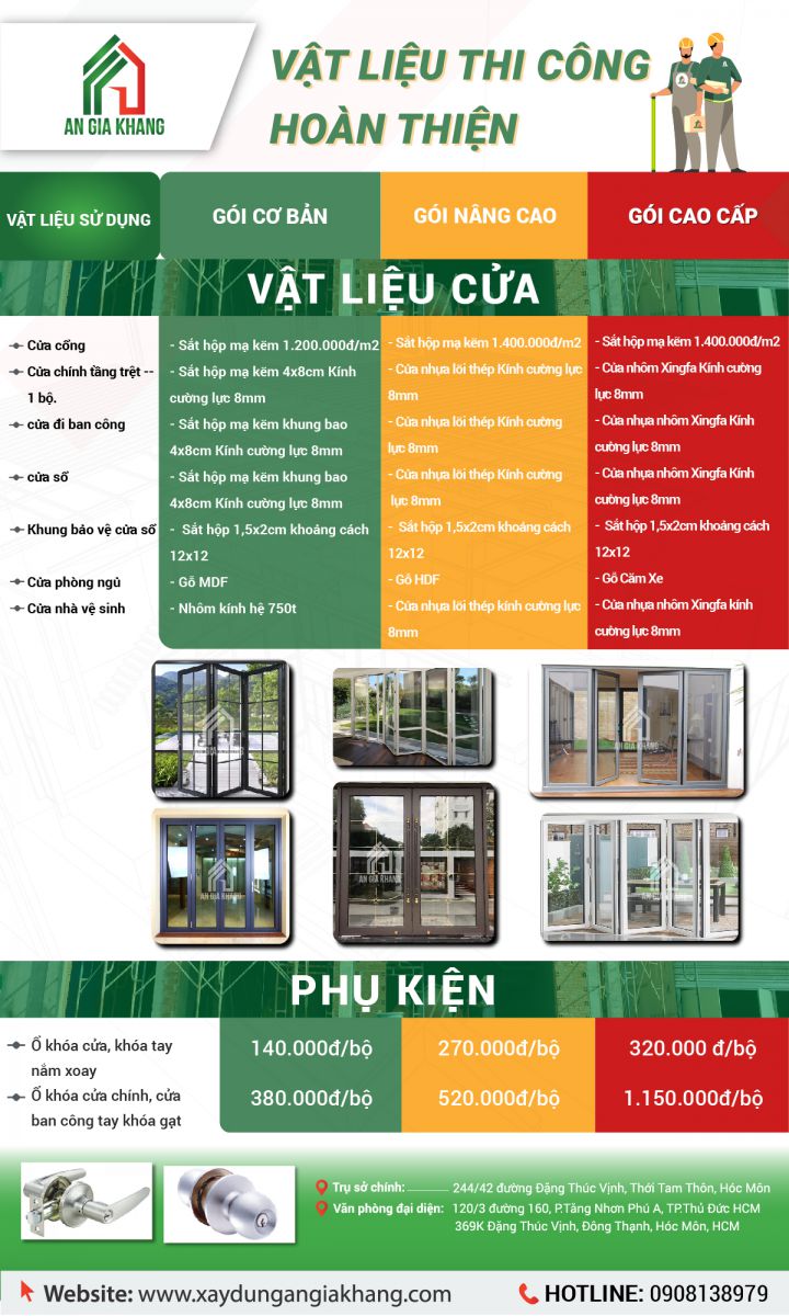 Vât liệu thi công hoàn thiện