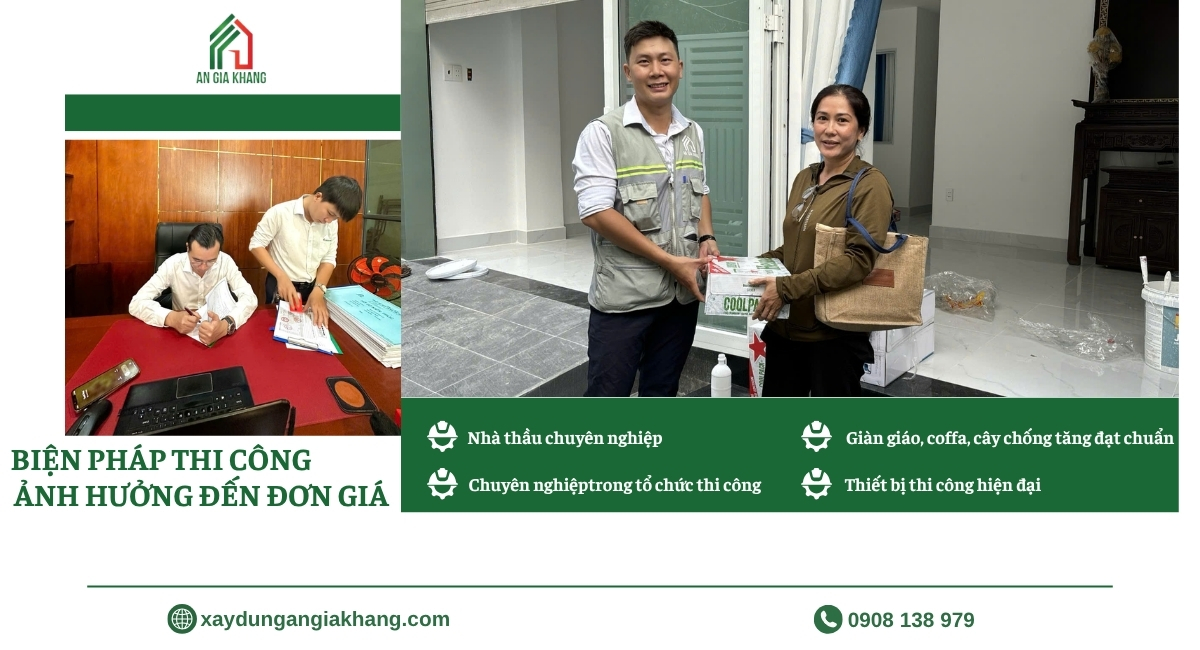 Biện pháp thi công ảnh hưởng đến đơn giá