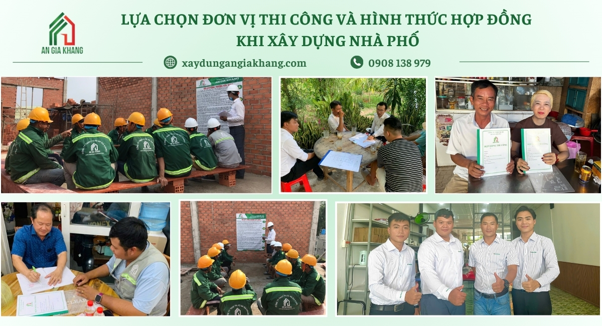 Đơn vị thi công và hình thức hợp đồng khi xây dựng nhà phố