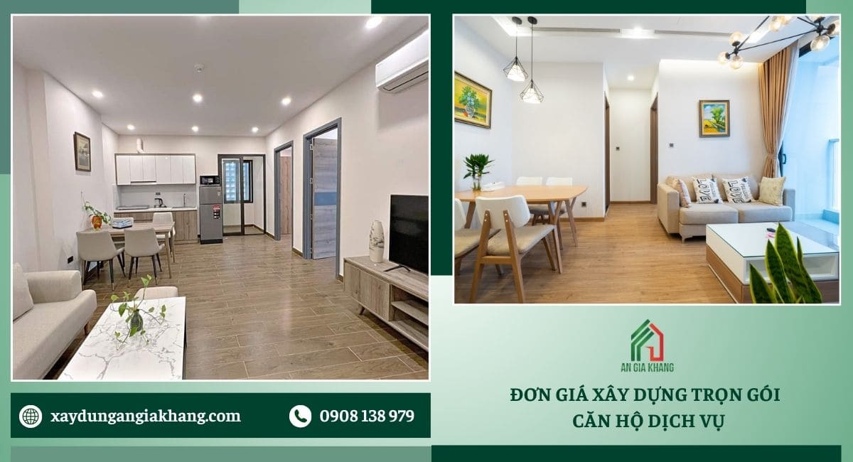 Đơn giá trọn gói xây căn hộ dịch vụ