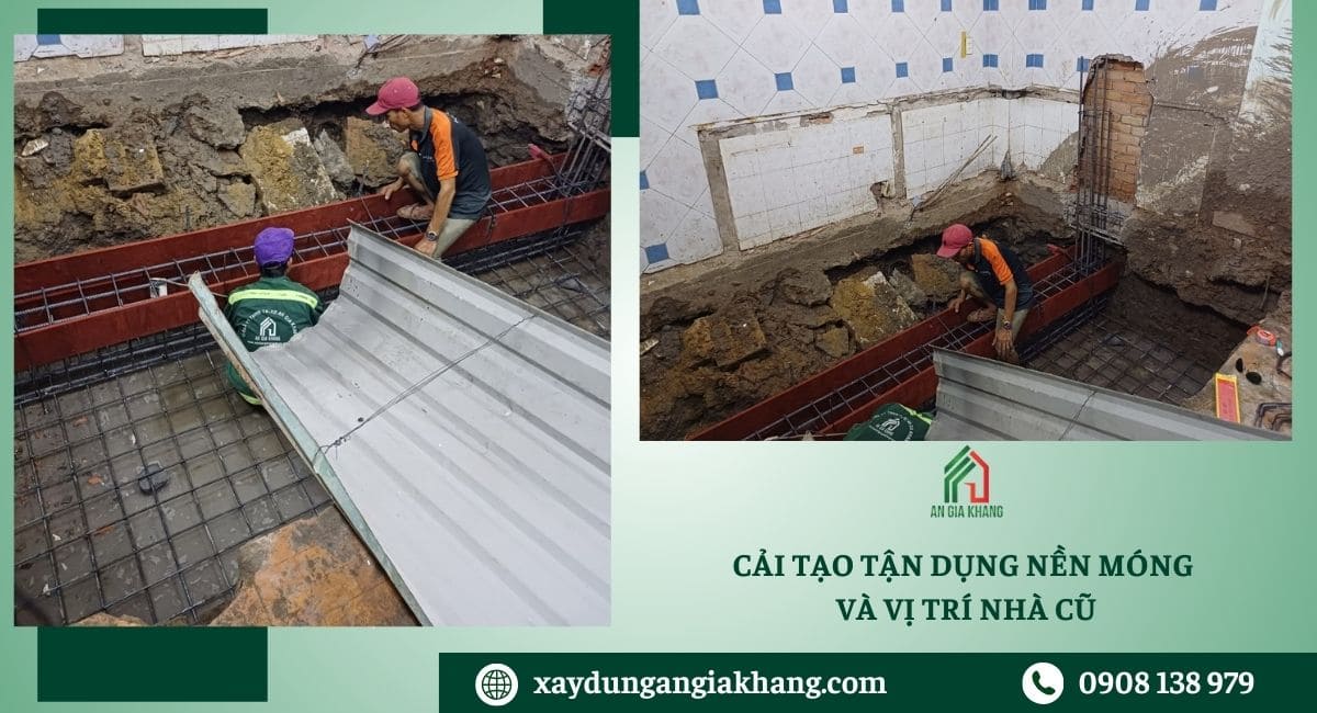 Tận dụng nền móng và vị trí nhà cũ