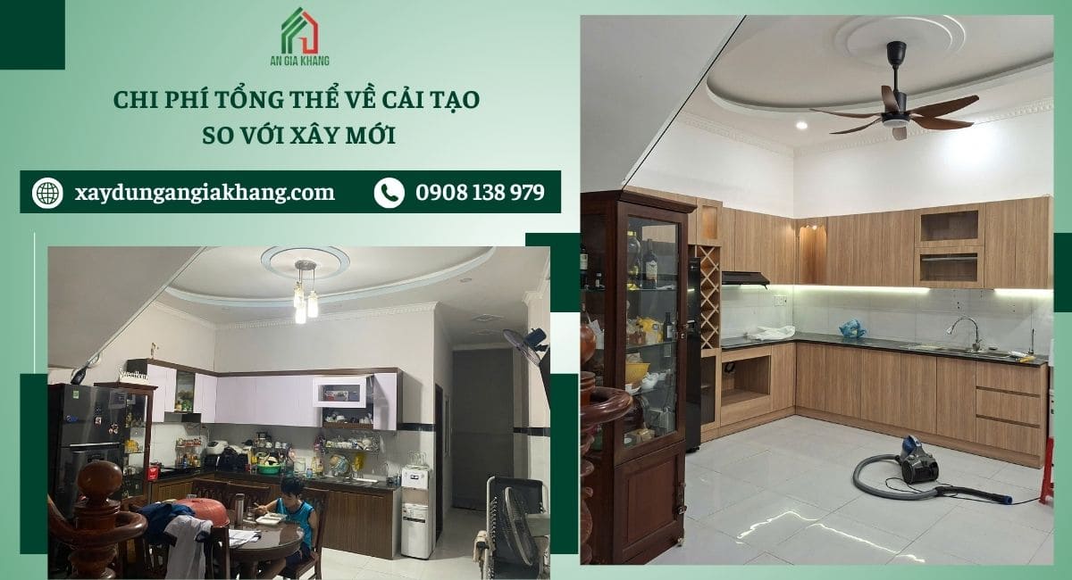 Chi phí tổng thể về cải tạo so với xây mới