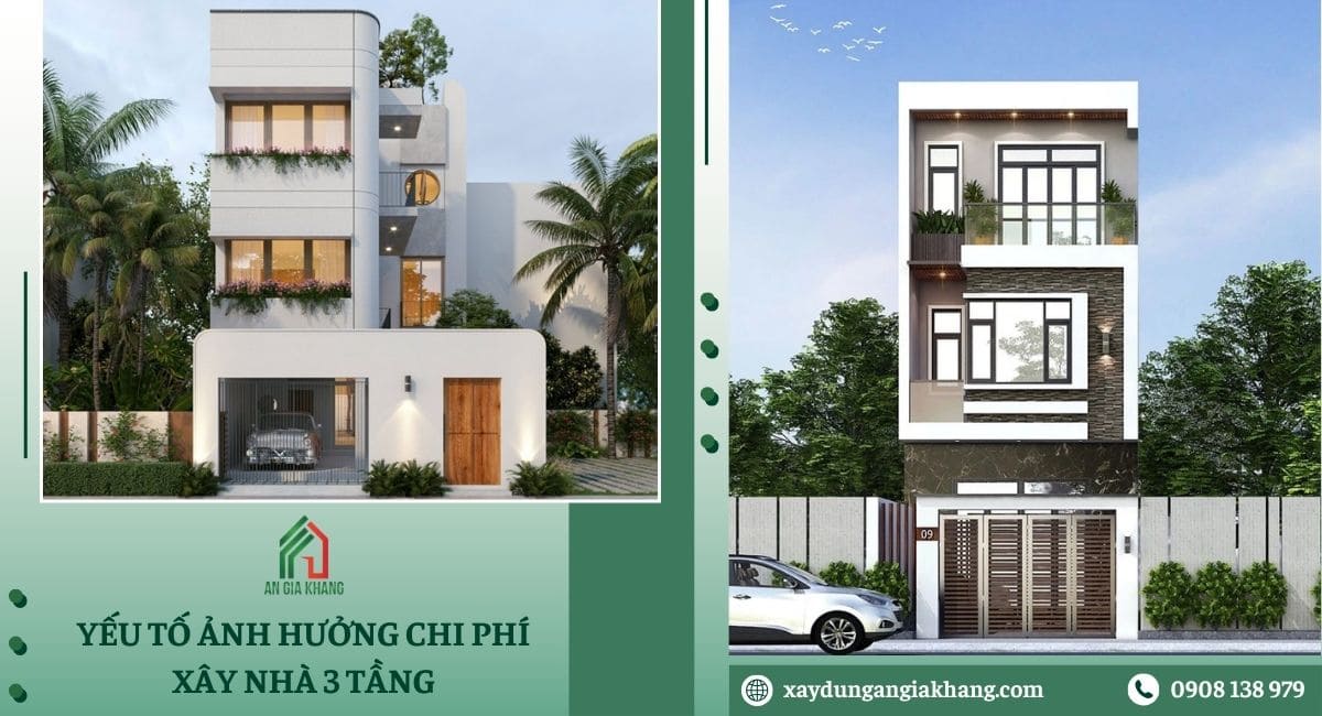 Những yếu tố ảnh hưởng đến chi phí xây nhà 3 tầng