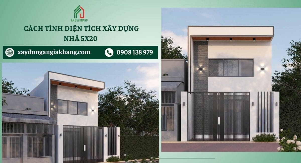 Cách tính diện tích xây dựng nhà 5x20m