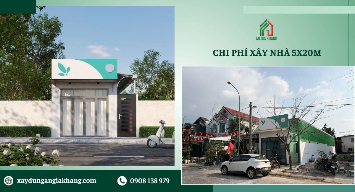 chi phí xây nhà 5 x20 năm 2026