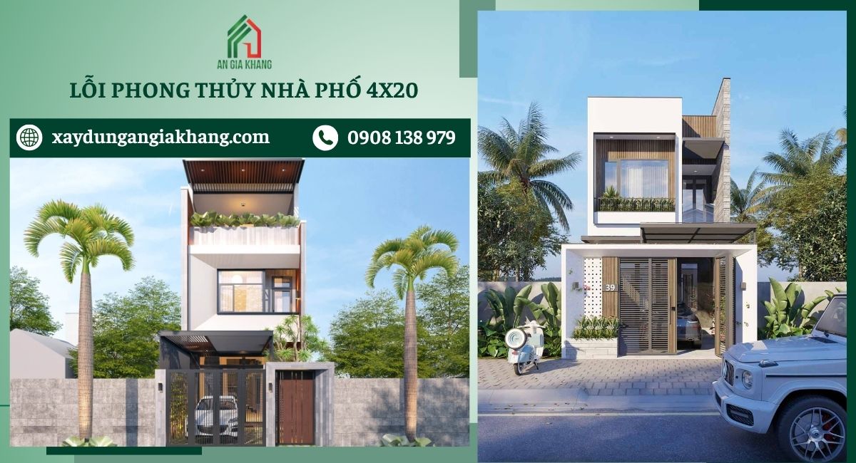 Lỗi phong thủy nhà 4x20 khi cửa chính đối diện cầu thang