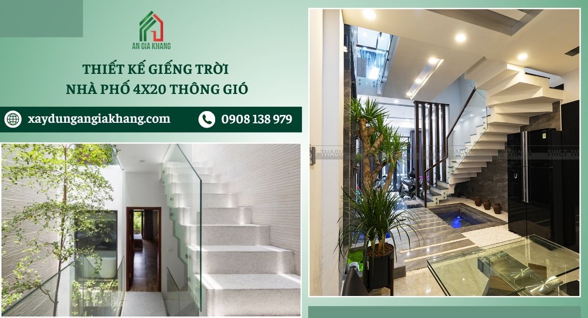 Thiết kế giếng trời giúp nhà 4x20 lưu thông không khí hiệu quả