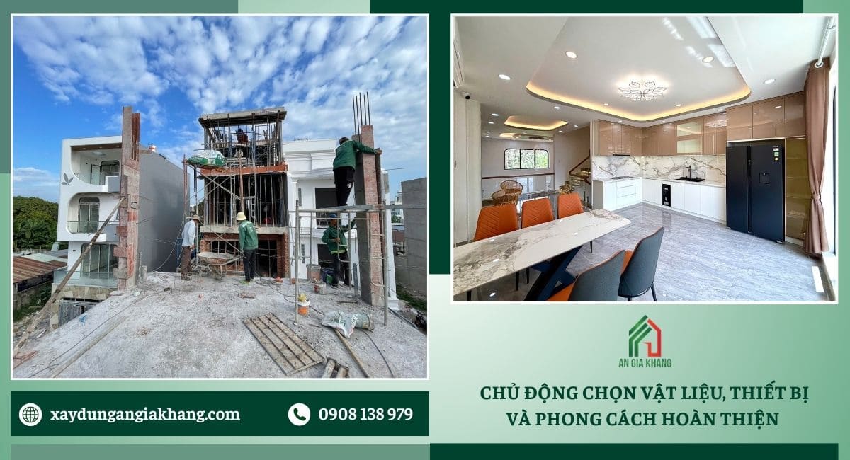 Chủ động chọn vật liệu, thiết bị và phong cách hoàn thiện