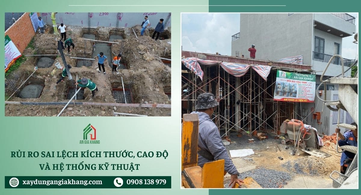 Rủi ro sai lệch kích thước, cao độ và hệ thống kỹ thuật