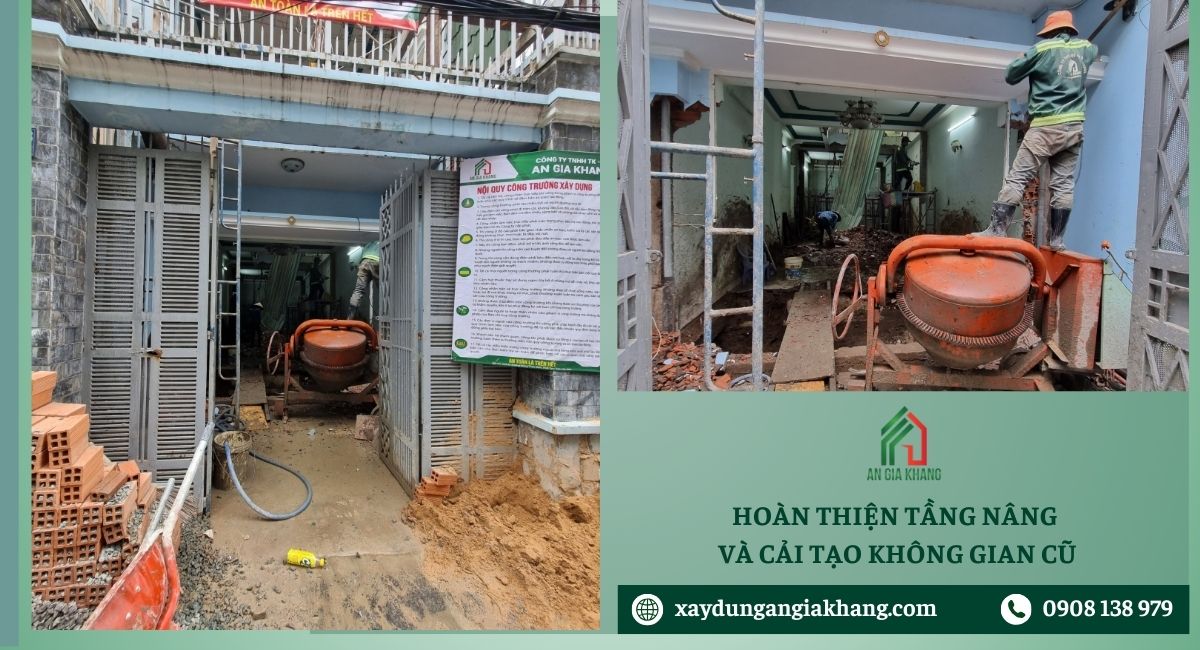Hoàn thiện tầng nâng và cải tạo không gian cũ