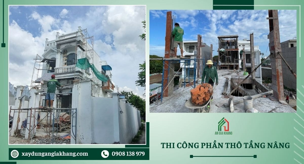 Thi công phần thô tầng nâng