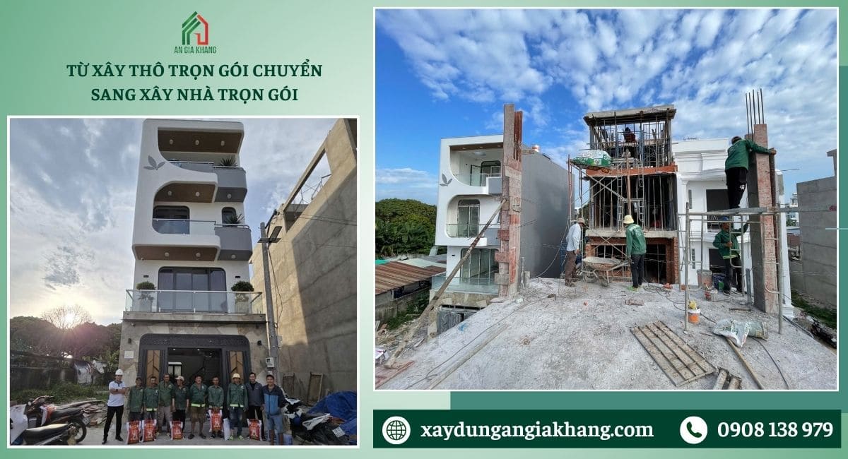 Từ xây thô trọn gói chuyển sang xây nhà trọn gói