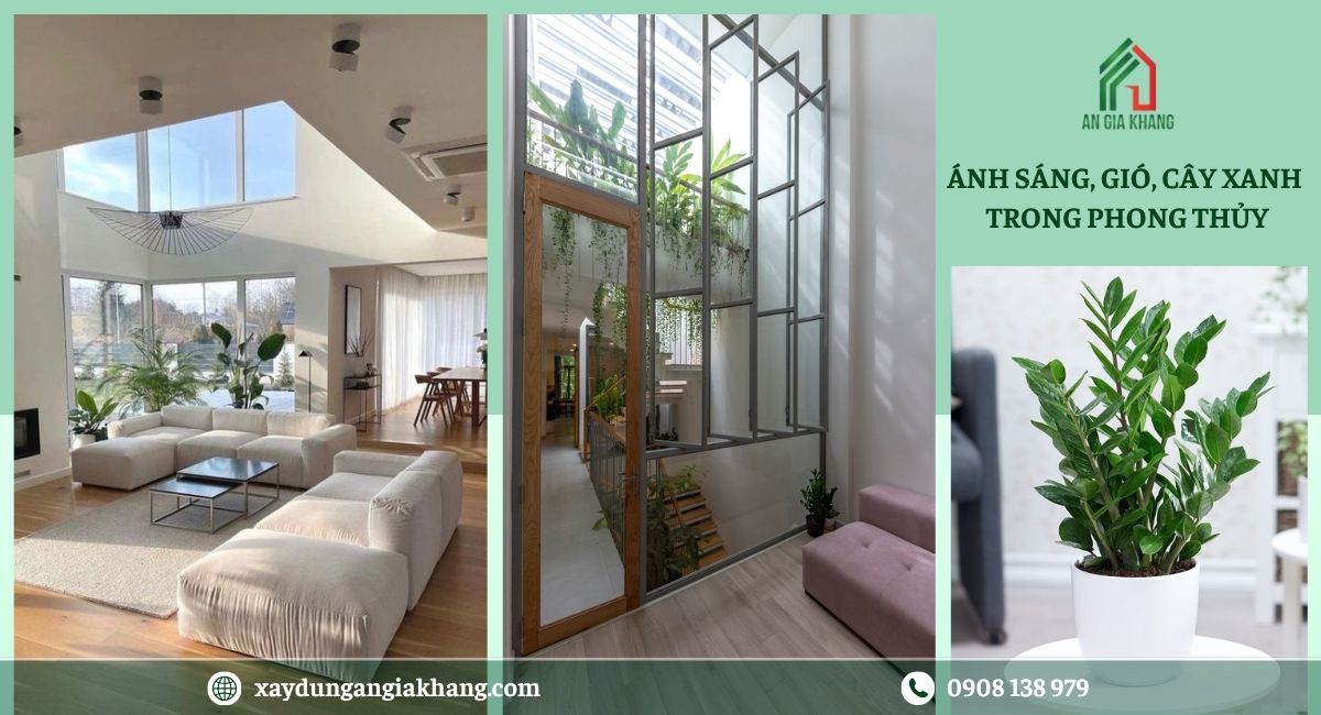 ánh sáng, gió và cây xanh 