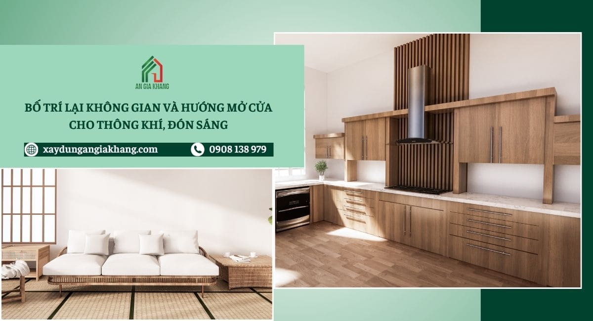 Bố trí lại không gian và hướng mở cửa 