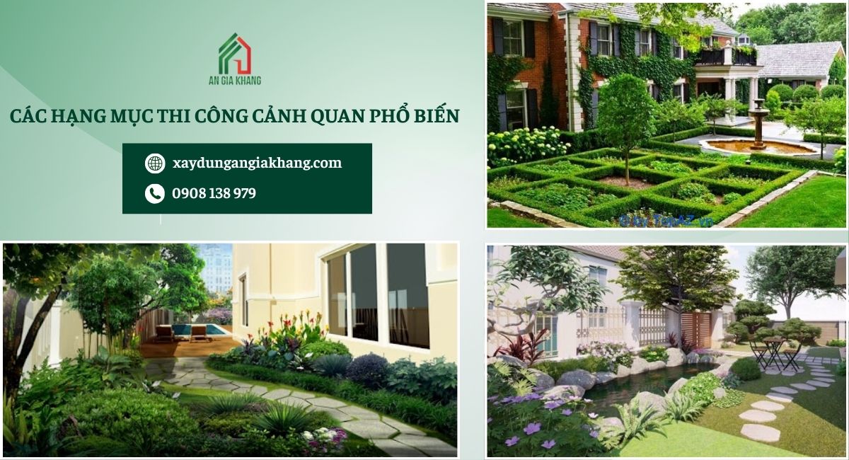 Các hạng mục thi công cảnh quan phổ biến