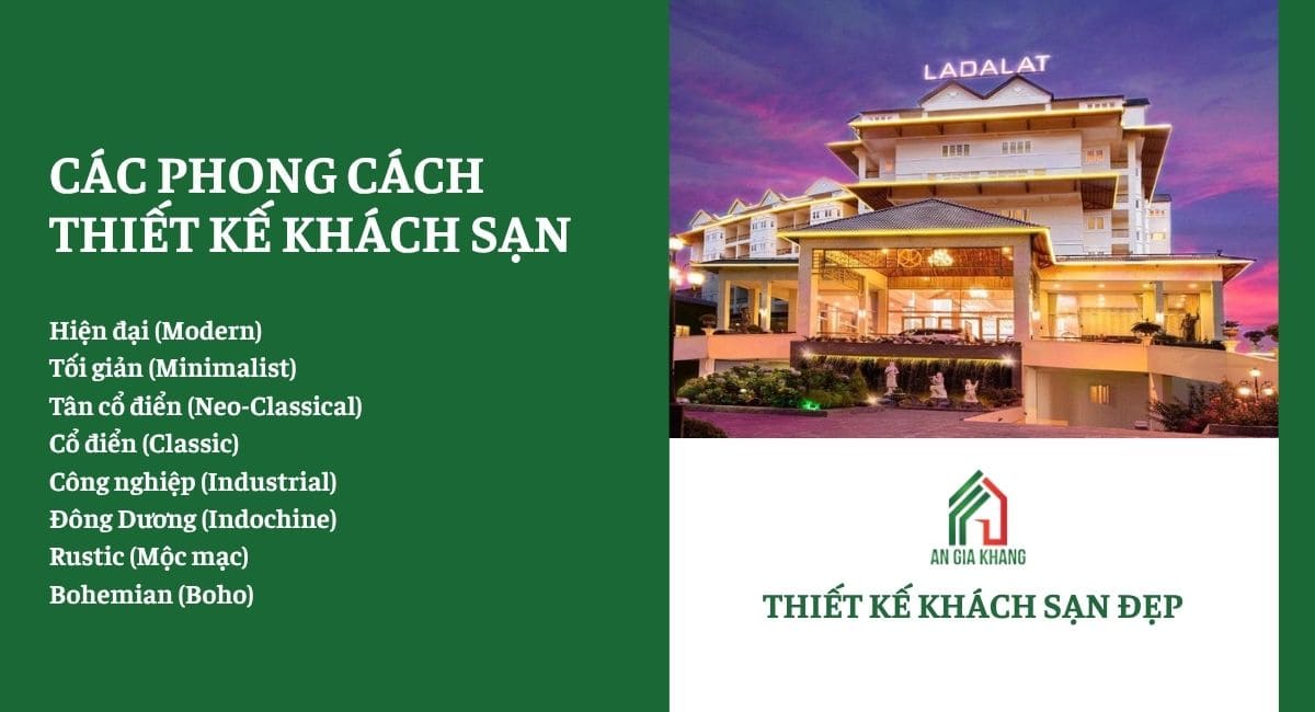 Các phong cách thiết kế khách sạn