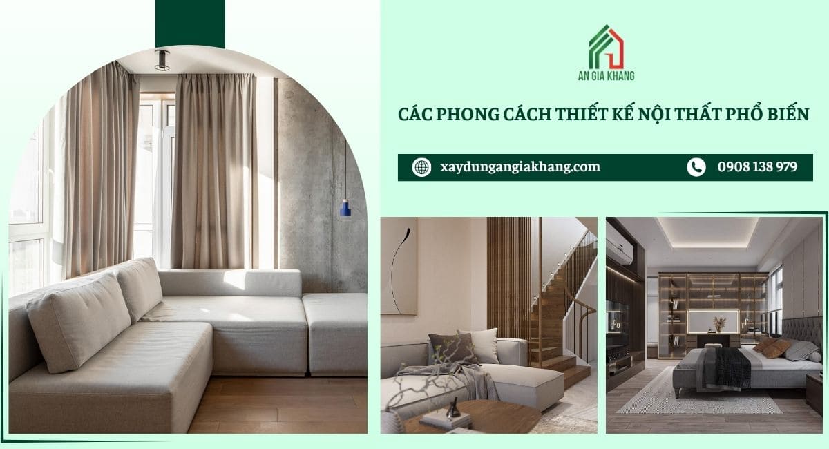 Các phong cách thiết kế nội thất phổ biến 