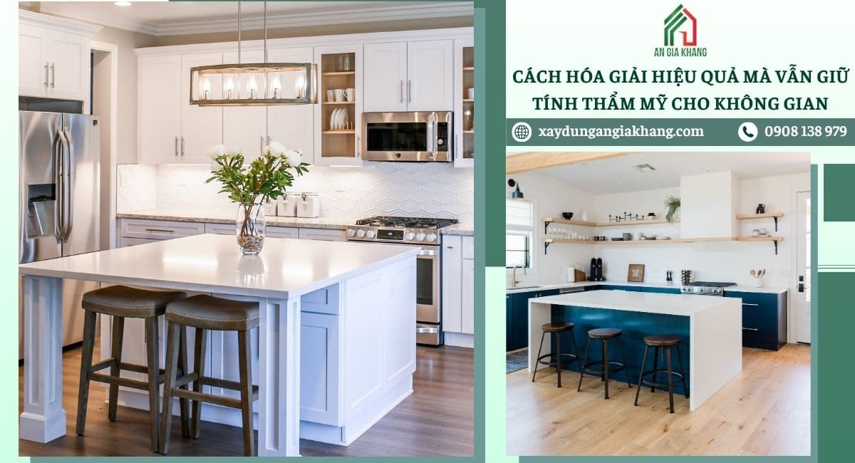 Những cách hóa giải mà vẫn giữ được thẩm mỹ nhà bếp 