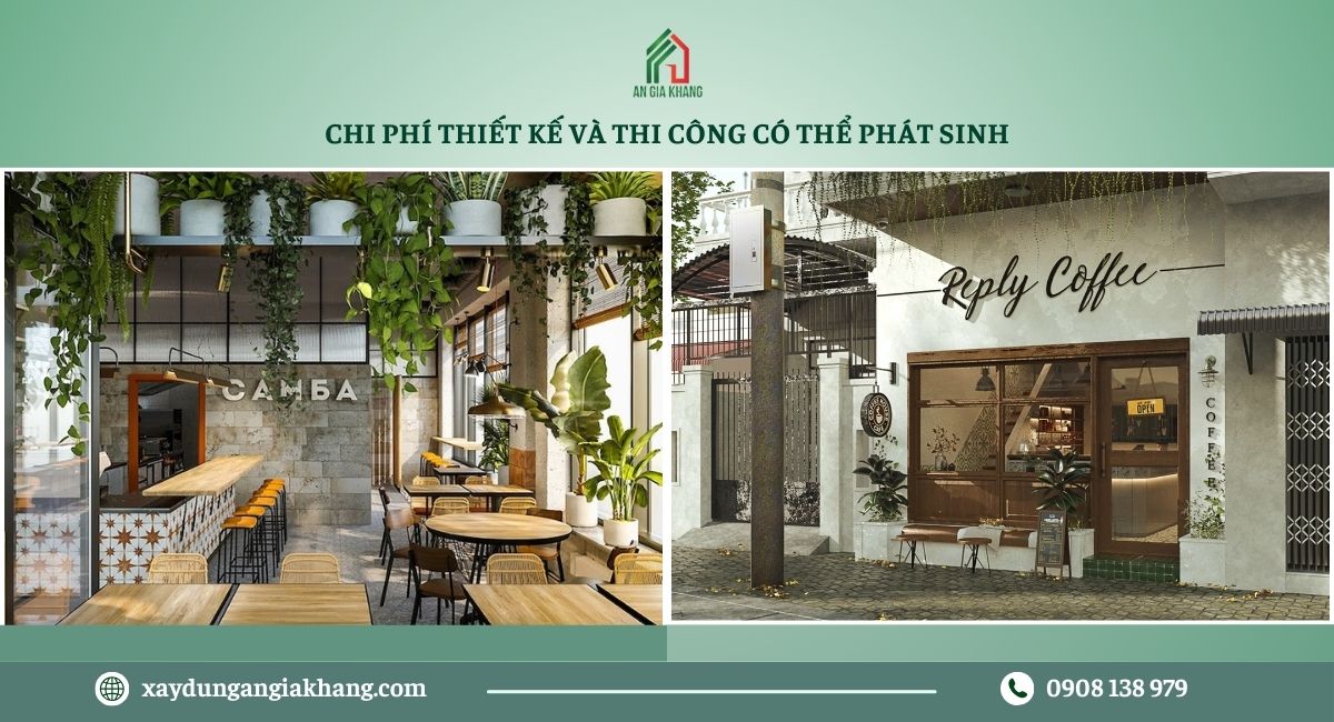 Chi phí thiết kế và thi công quán cà phê có thể phát sinh