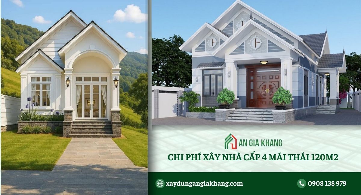 Chi phí xây nhà cấp 4 mái Thái 120m2