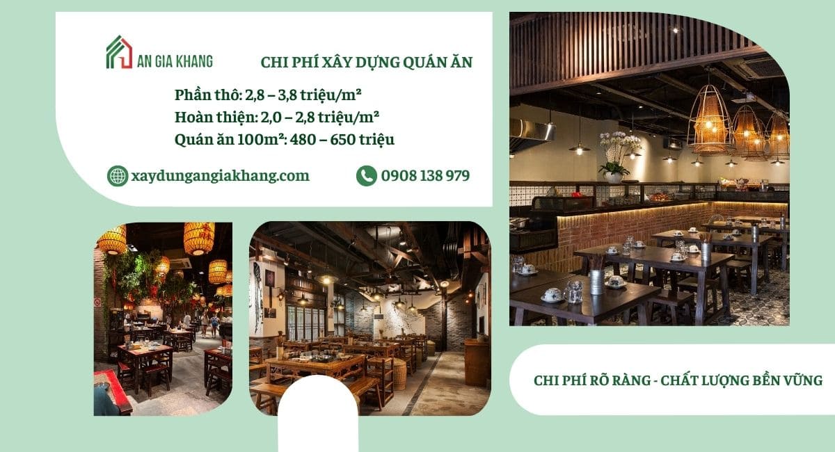 Chi phí xây dựng quán ăn